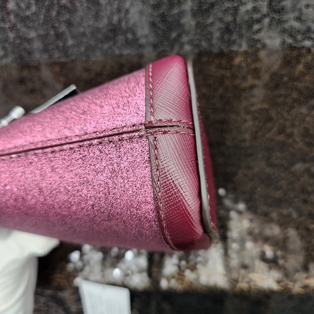 Kate Spade Deep Berry Red Glitter Small Dome Crossbody Bag - Picture 3 of 8